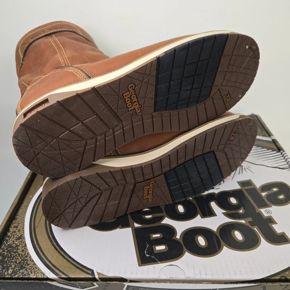 Georgia Boots Wedge 10 Inch Electrical Soft Toe Work  Mens Brown 11.5 W